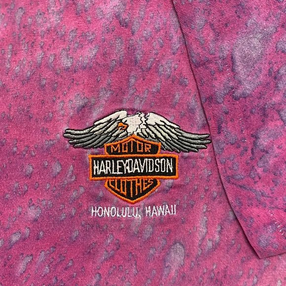 Vintage 80s Harley Davidson Logo Tie Dye Single Stitch Tee - Picture 3 of 6